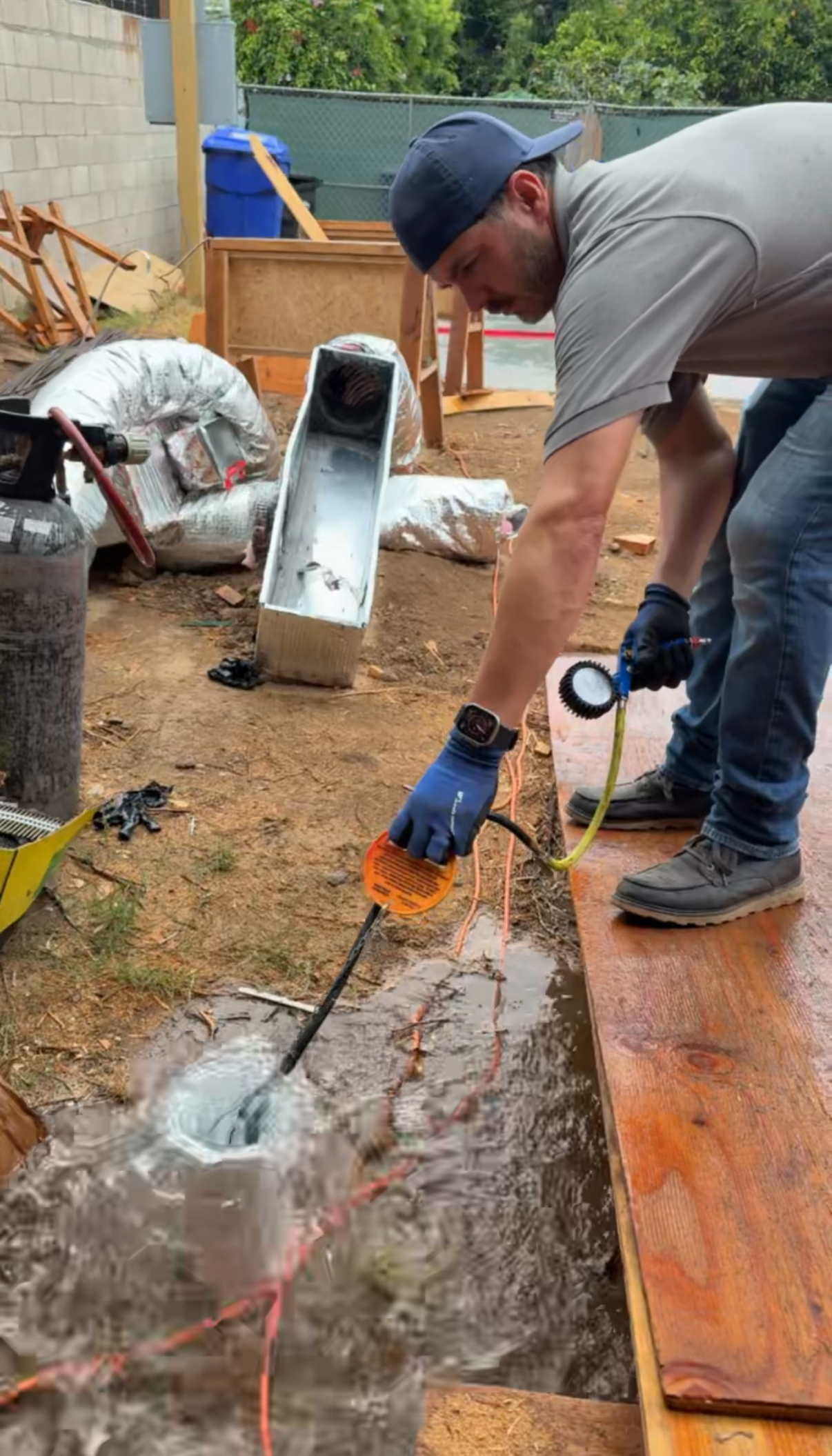 Water Pressure Test on New Construction in Pacific Beach